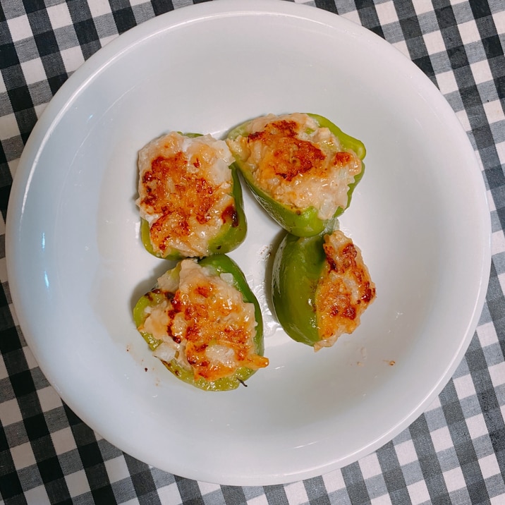 ピーマンのレンコン入り鶏つくね詰め/お弁当にも